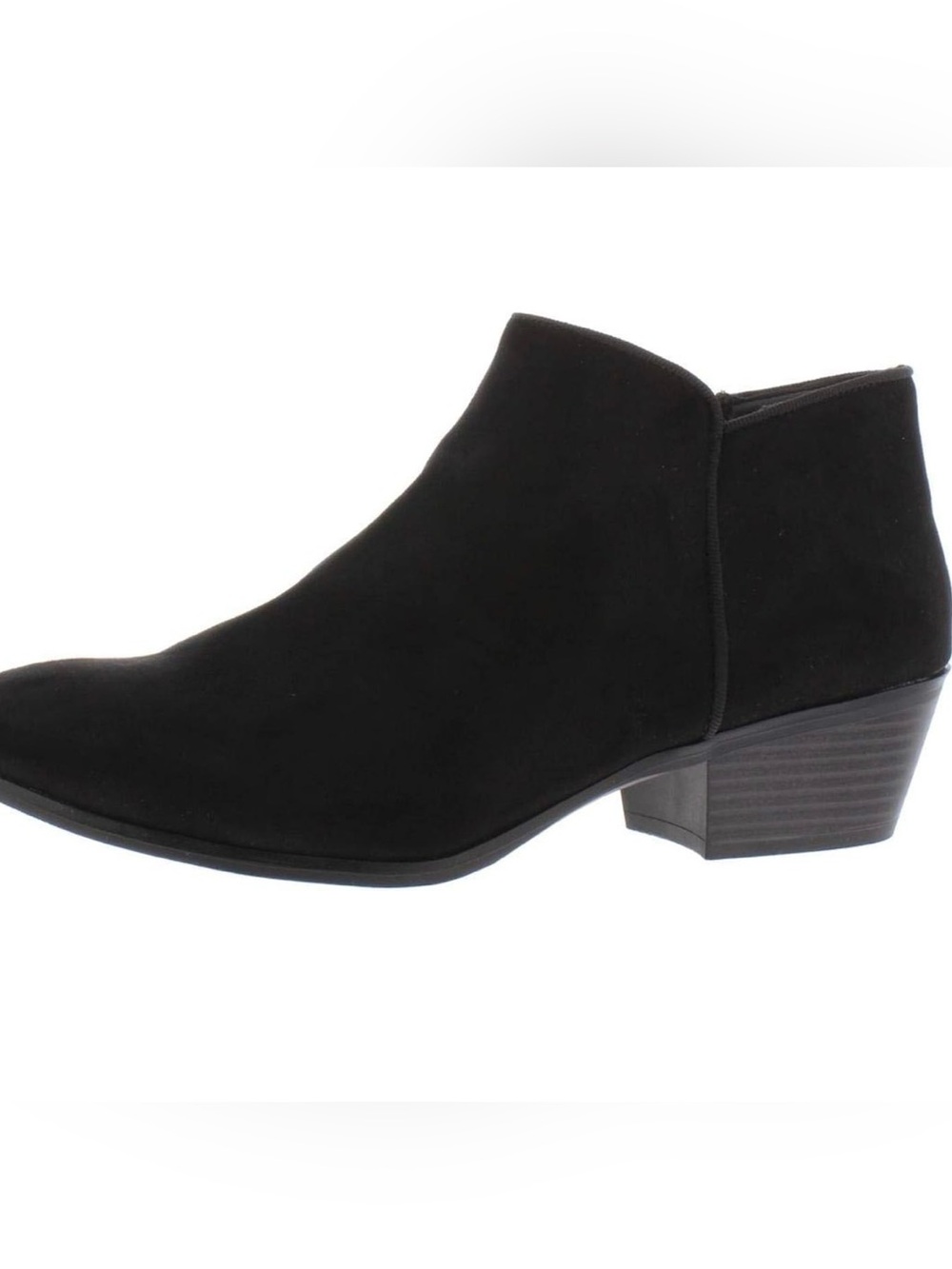 Style&co. Women's Black Solid Ankle Bootie Zip Block Heel Pointed Toe Size 8